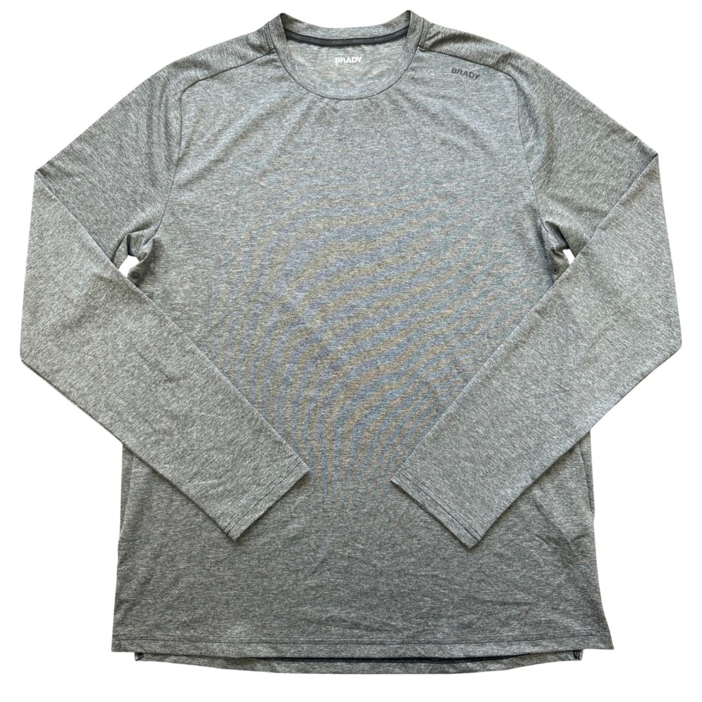 NWT Brady Brand Train LS Tee Mens M Ink Grey Long Sleeve Performance‎ Shirt